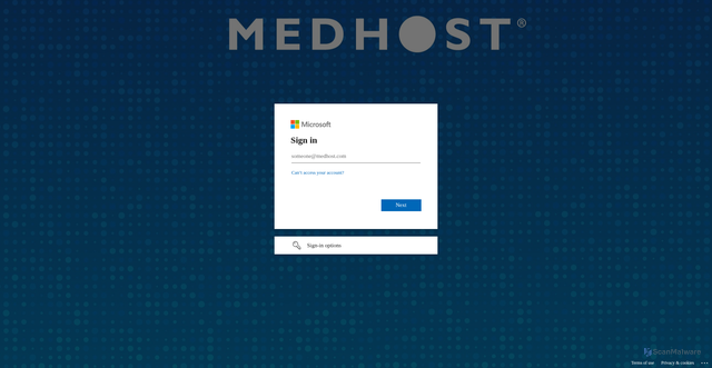 Security scan screenshot of https://medhost.sharepoint.com