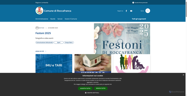 Security scan screenshot of https://www.comune.roccafranca.bs.it