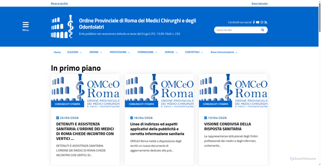 Security scan screenshot of https://www.ordinemediciroma.it