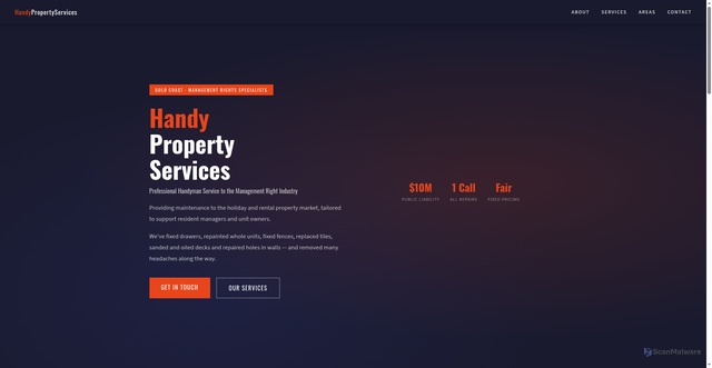 Security scan screenshot of https://handy-property-services.pages.dev/