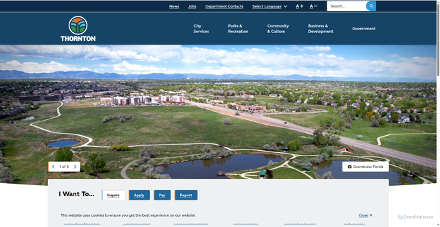 Security scan screenshot of https://www.thorntonco.gov/