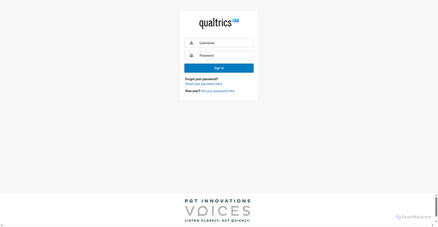 Security scan screenshot of https://pgtinnovations.co1.qualtrics.com