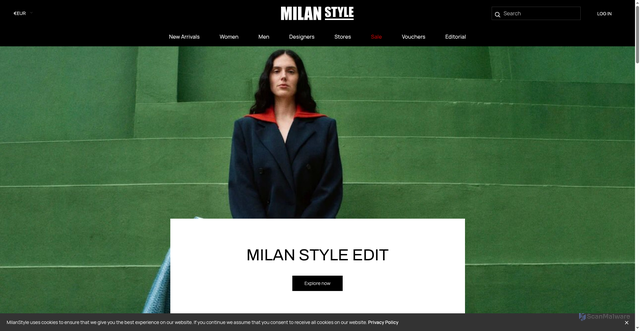 Security scan screenshot of https://milanstyle.com