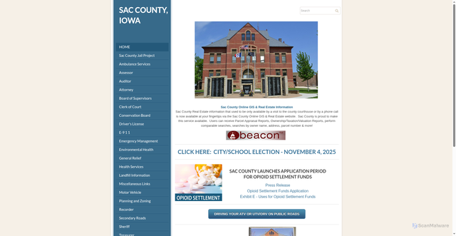 Security scan screenshot of https://www.saccountyiowa.gov/