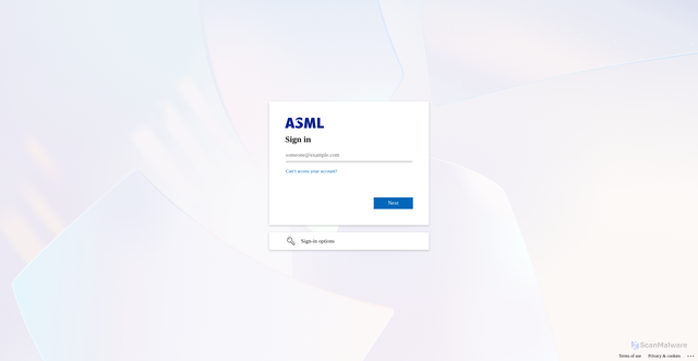 Security scan screenshot of https://asml.sharepoint.com