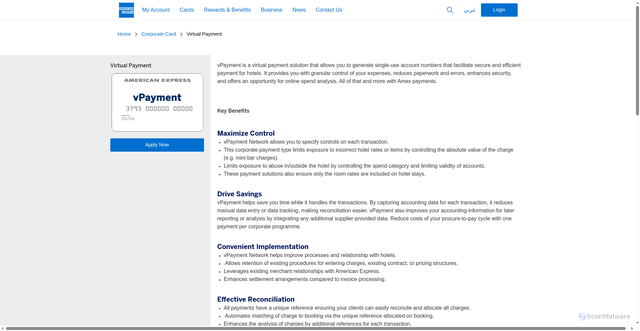 Security scan screenshot of https://secure.americanexpress.com.bh/en-bh/business/payment-solutions/virtual-payment/