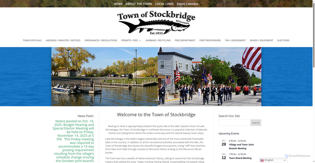 Security scan screenshot of https://townofstockbridge.gov/