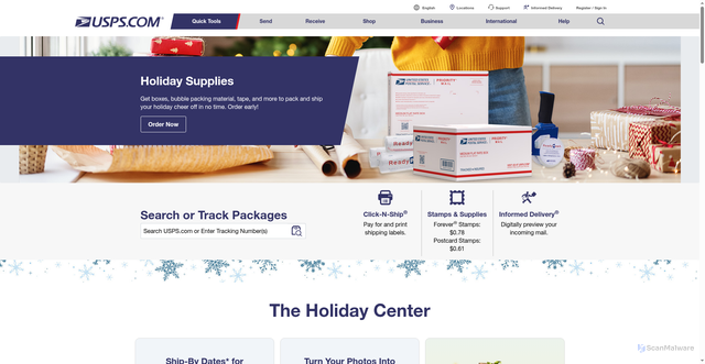 Security scan screenshot of https://www.usps.com/