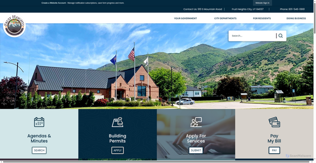 Security scan screenshot of https://fruitheights.gov/