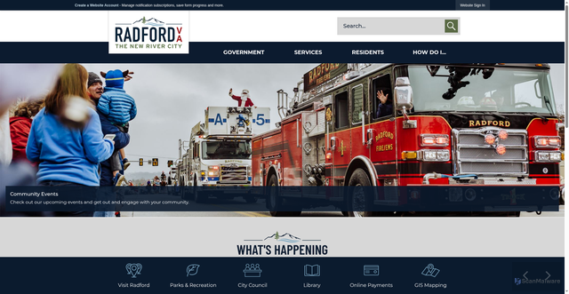 Security scan screenshot of https://radfordva.gov/