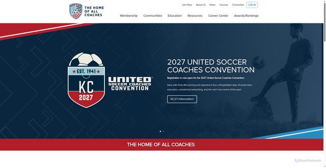 Security scan screenshot of https://unitedsoccercoaches.org/