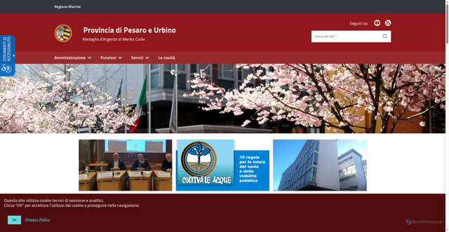 Security scan screenshot of https://www.provincia.pu.it/