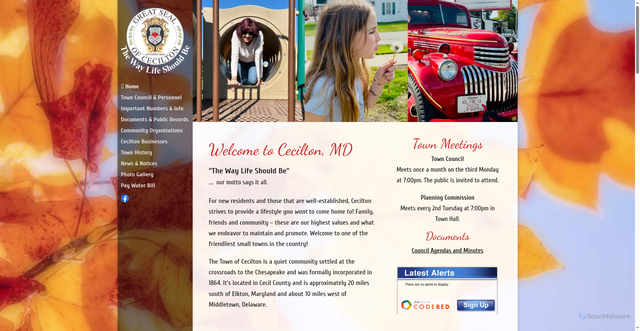 Security scan screenshot of https://www.ceciltonmd.gov/