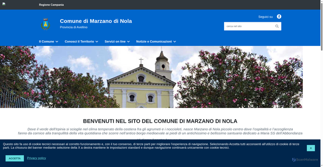 Security scan screenshot of https://www.comune.marzanodinola.av.it/
