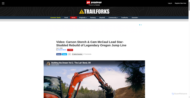 Security scan screenshot of https://www.pinkbike.com/news/carson-storch-cam-mccaul-the-lair-jump-line-rebuild.html