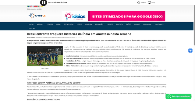 Security scan screenshot of https://avozce.com.br/radio/geral/id-701491/brasil_enfrenta_fraqueza_historica_da_india_em_amistoso_nesta_semana