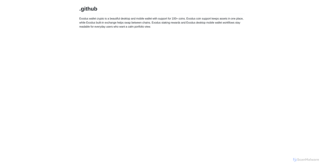 Security scan screenshot of https://exodus-desktop-mobile-wallet.github.io/.github
