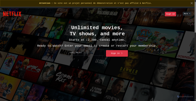 Security scan screenshot of http://netflix-web-site-three.vercel.app/