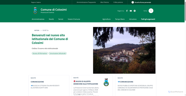 Security scan screenshot of https://www.comune.colosimi.cs.it