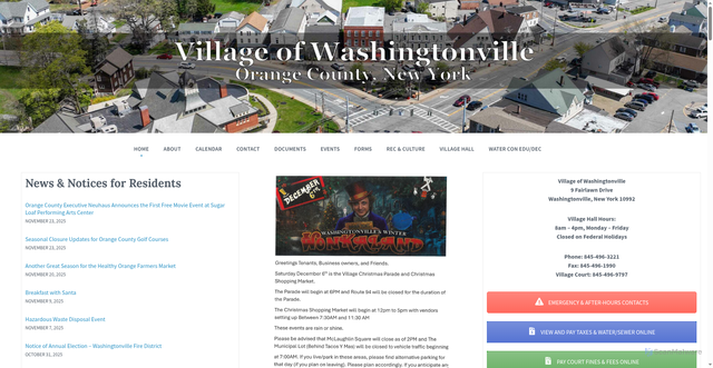 Security scan screenshot of https://www.washingtonville-ny.gov/