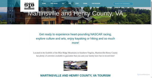 Security scan screenshot of https://www.statecrossings.com/our-region/martinsville-and-henry-county-va/