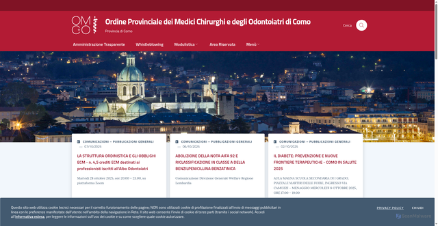 Security scan screenshot of https://www.omceoco.it/