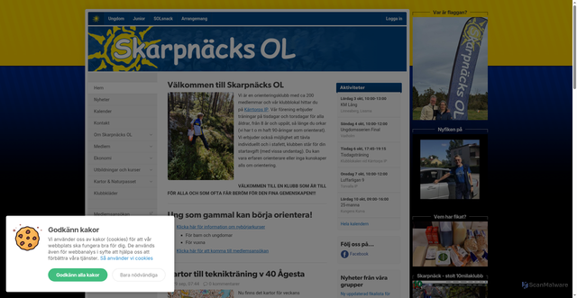 Security scan screenshot of https://skarpnacksol.se