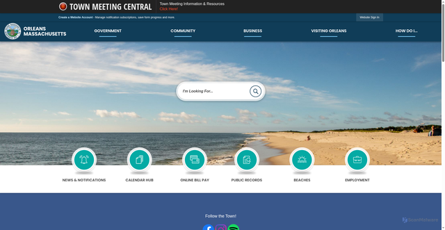 Security scan screenshot of https://www.town.orleans.ma.us/