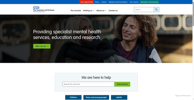 Security scan screenshot of https://tavistockandportman.nhs.uk/