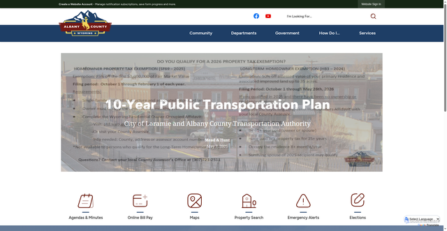 Security scan screenshot of https://www.albanycountywy.gov/