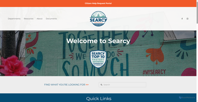 Security scan screenshot of https://www.cityofsearcy.org/