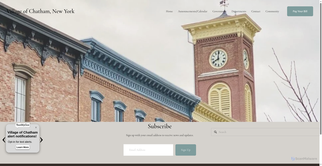 Security scan screenshot of https://villageofchathamny.gov/