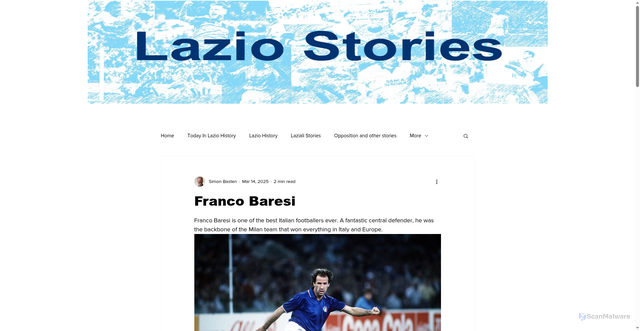 Security scan screenshot of https://www.laziostories.com/post/franco-baresi