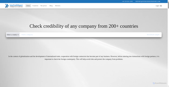 Security scan screenshot of https://intercreditreport.com