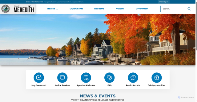 Security scan screenshot of https://meredithnh.gov/