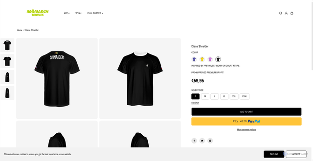 Security scan screenshot of https://www.monarch-tennis.com/products/diana-shnaider-1