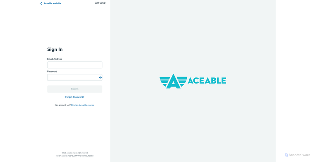 Security scan screenshot of https://app.aceable.com