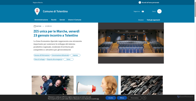 Security scan screenshot of https://www.comune.tolentino.mc.it/
