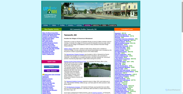 Security scan screenshot of http://www.upstatenh.com/TamworthNH.html