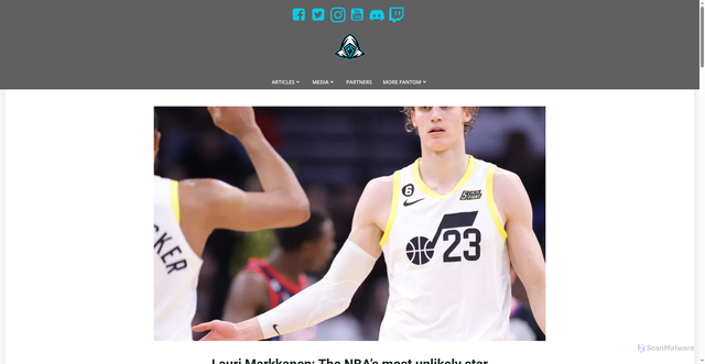 Security scan screenshot of https://fantomsportsindustries.com/lauri-markkanen-most-unlikely-star/