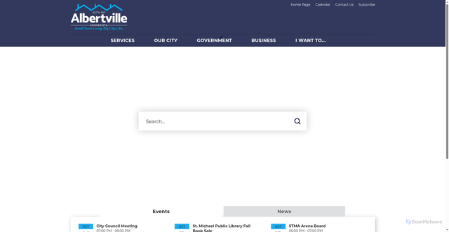 Security scan screenshot of https://www.albertvillemn.gov/