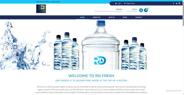 Security scan screenshot of https://rdfresh.in.websitedesigningcompanyinbhilai.com/home