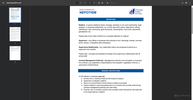 Security scan screenshot of https://www.cps.edu/globalassets/cps-pages/about-cps/ethics/nepotismguidelines.pdf
