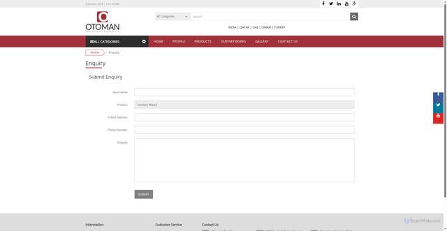 Security scan screenshot of http://otomanonline.salihmc.com/enquiry.php?id=79