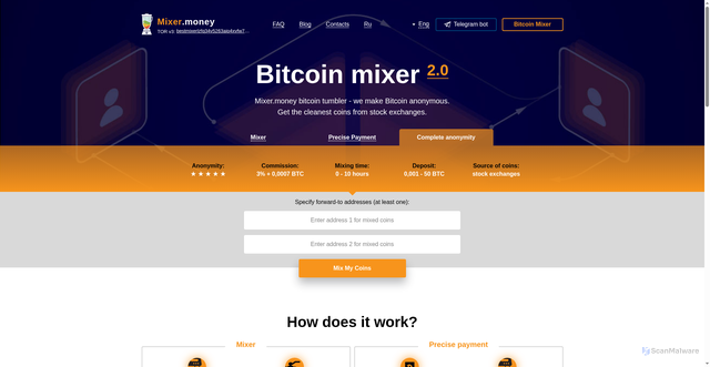 Security scan screenshot of mixero.money