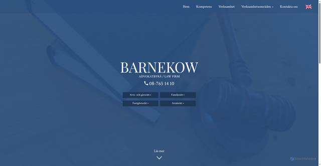 Security scan screenshot of https://barnekow.se