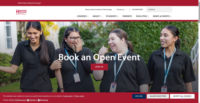 Security scan screenshot of https://www.harrow.ac.uk/