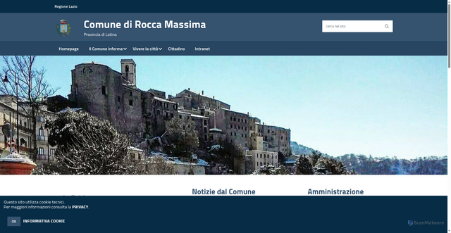 Security scan screenshot of http://www.comune.roccamassima.latina.it/web/hh/index.php