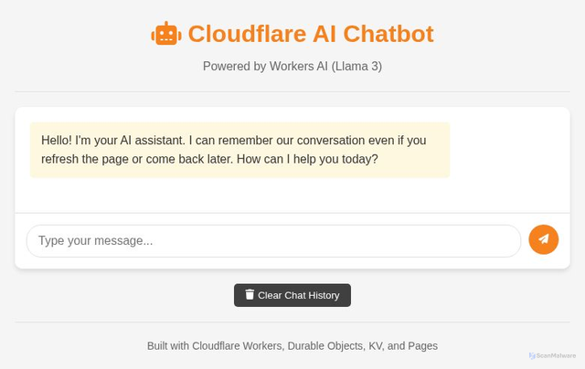 Security scan screenshot of https://ai-chatbot-project.pages.dev/