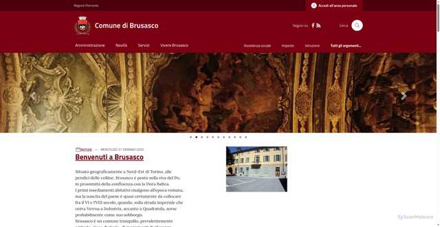 Security scan screenshot of https://www.comune.brusasco.to.it/
